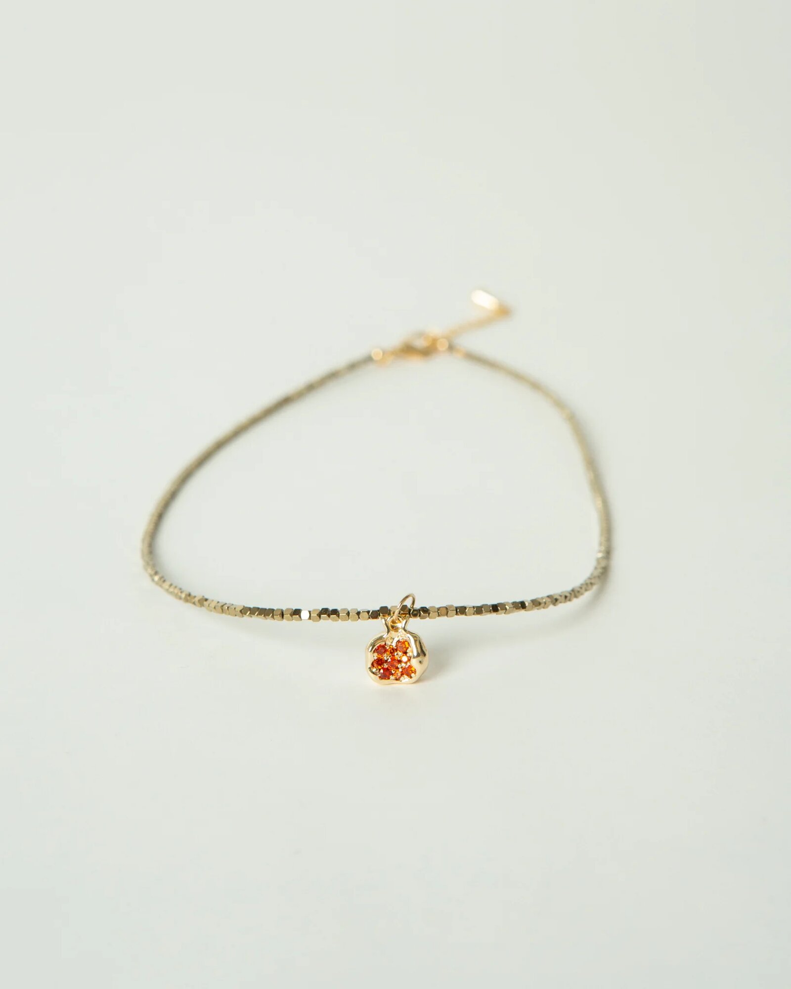 Колье FETISH, гематит, фианит, длина 35 см, золотистый — фото 1