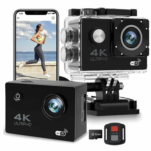 Экшн камера водонепроницаемый с защитным кейсом 4К 1530₽