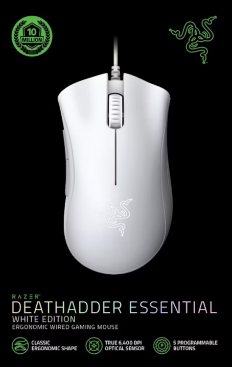 Мышь игровая Razer DeathAdder Essential (2021) White Ed. белая RZ01 ...
