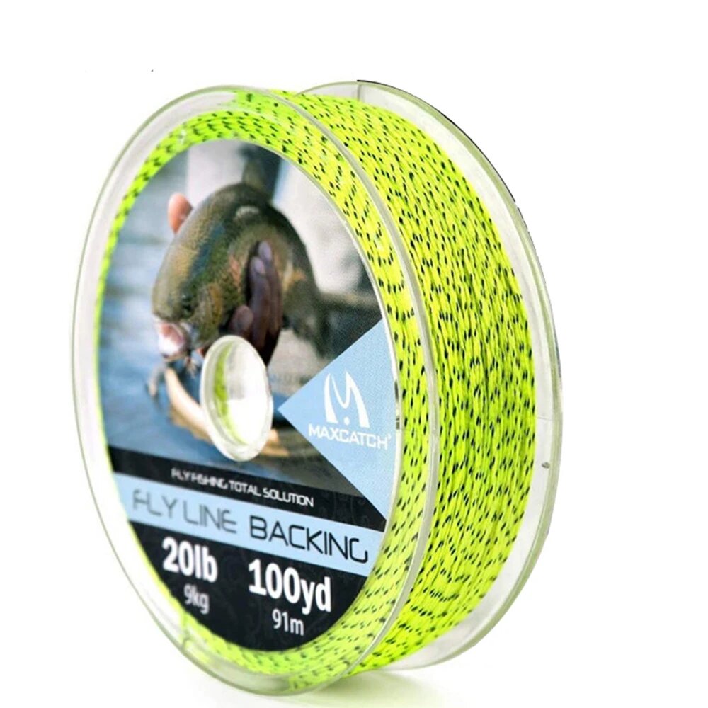 Плетеная леска Maximumcatch для нахлыста 20/30 фунтов 30LB 100YARD, Yellow Black