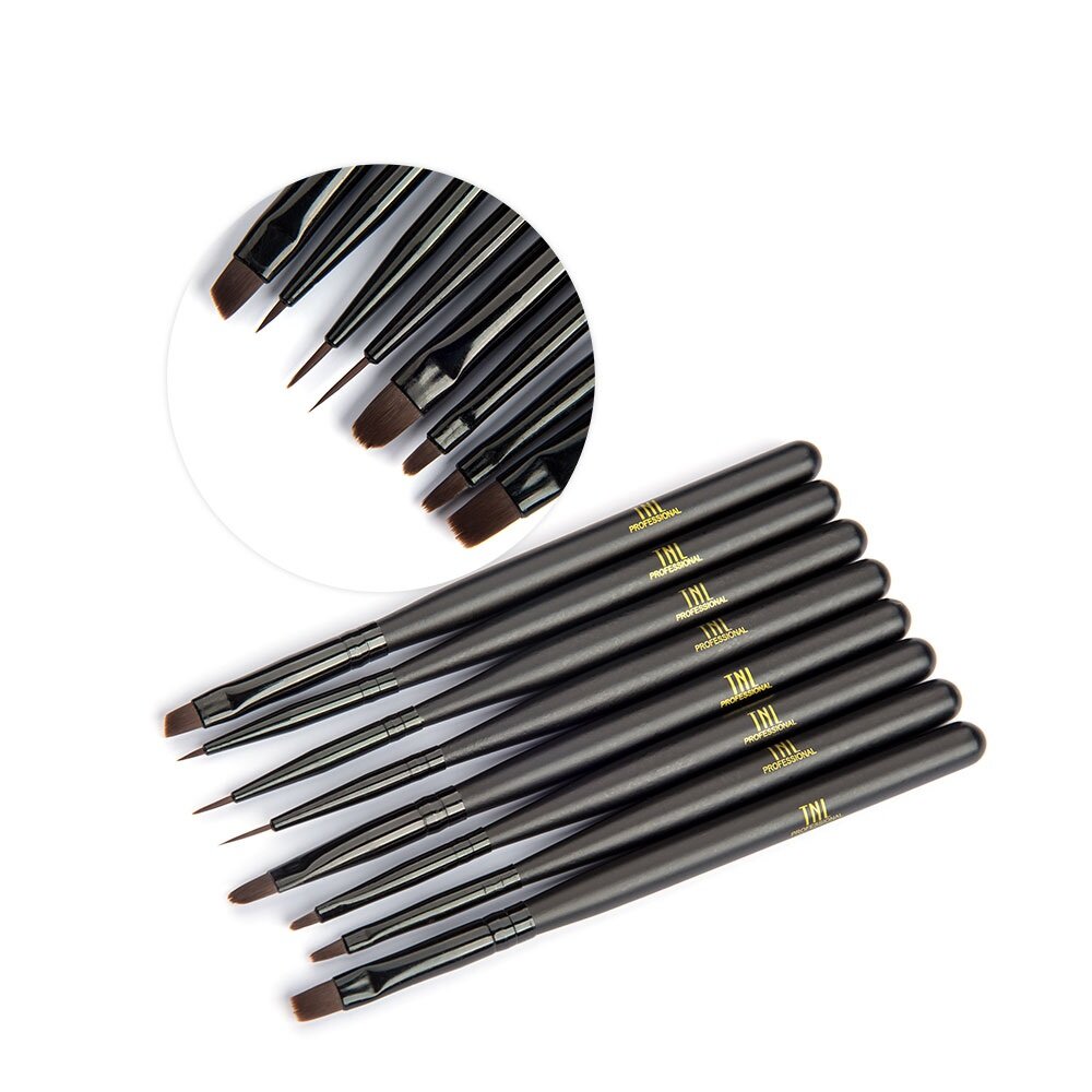TNL, набор кистей для росписи (Black), 8 шт