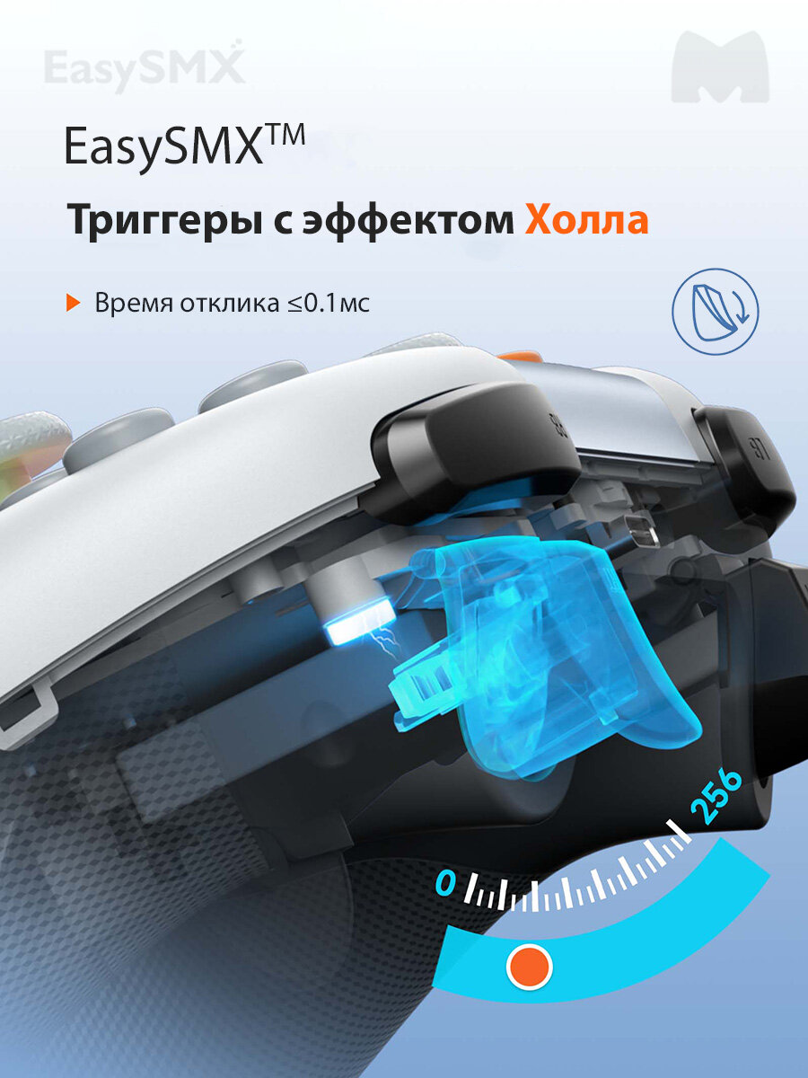 Беспроводной геймпад EasySMX X05 с RGB подсветкой, для ПК, Steam Deck, iOS, Android, датчики Холла, цвет серый (VG-C507) — фото 1