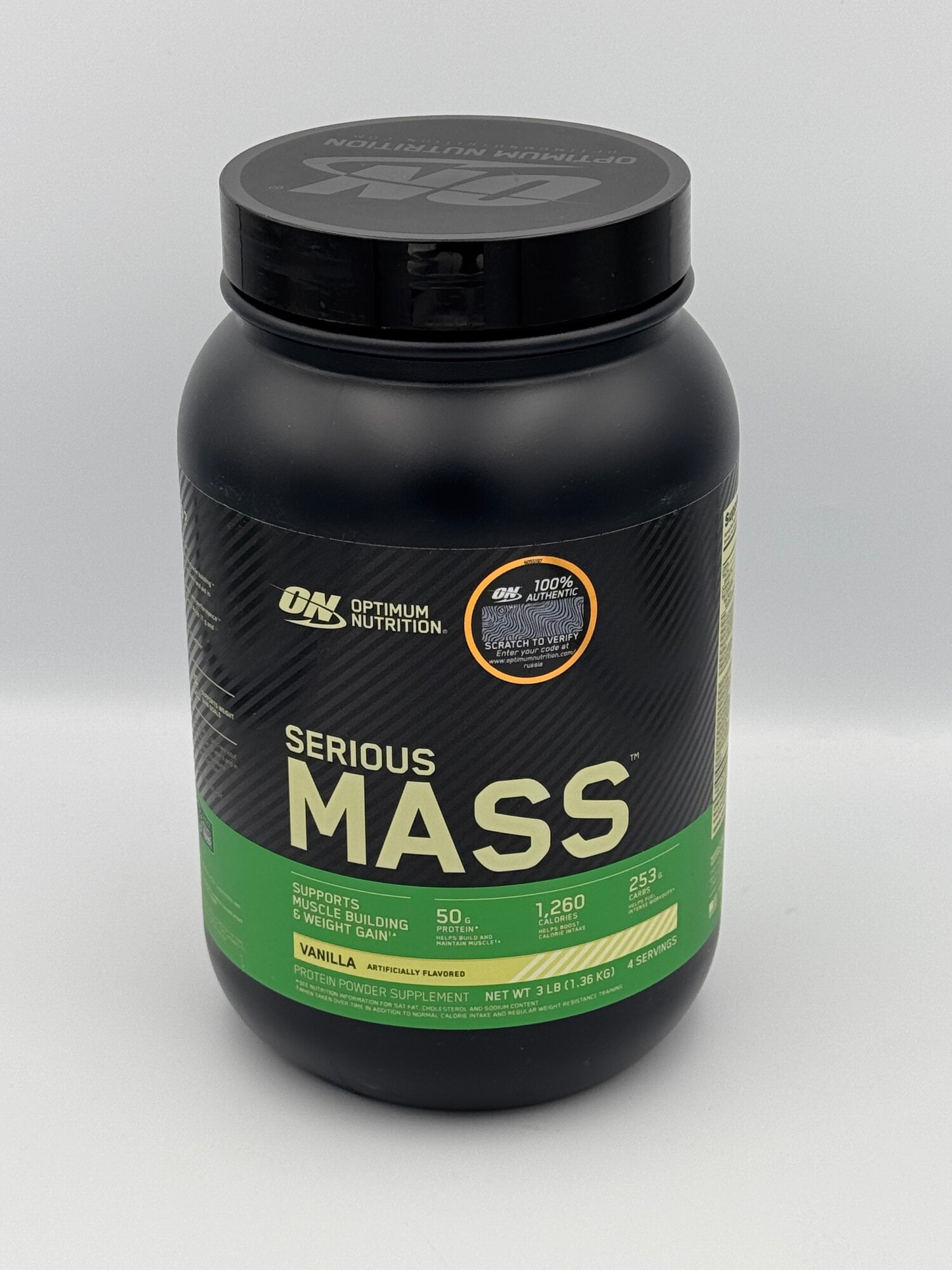 Гейнер ON Serious Mass Optimum Nutrition, со вкусом ванили, 1,36 г