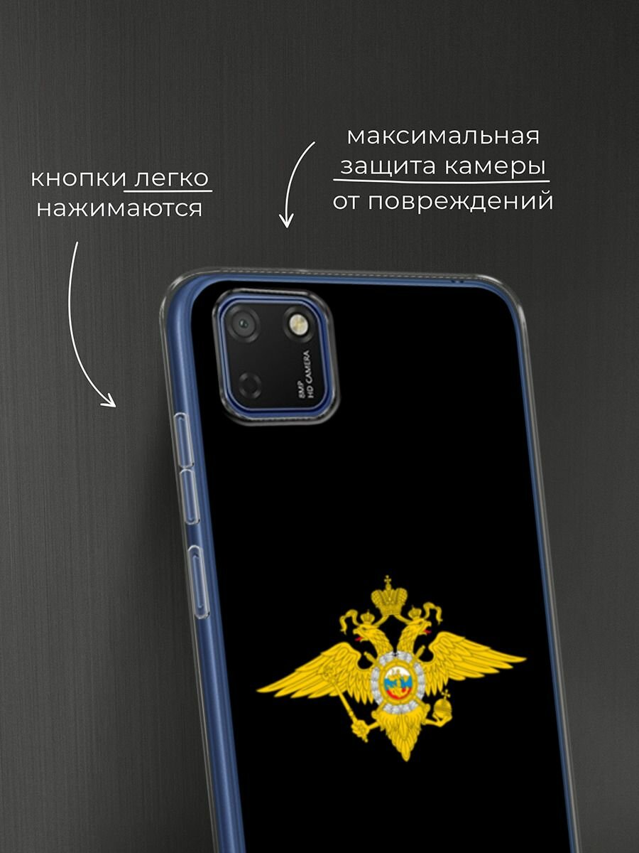Чехол на Honor 9S/Huawei Y5p / Хонор 9S/Хуавей Y5p с принтом "МВД черный" — фото 1