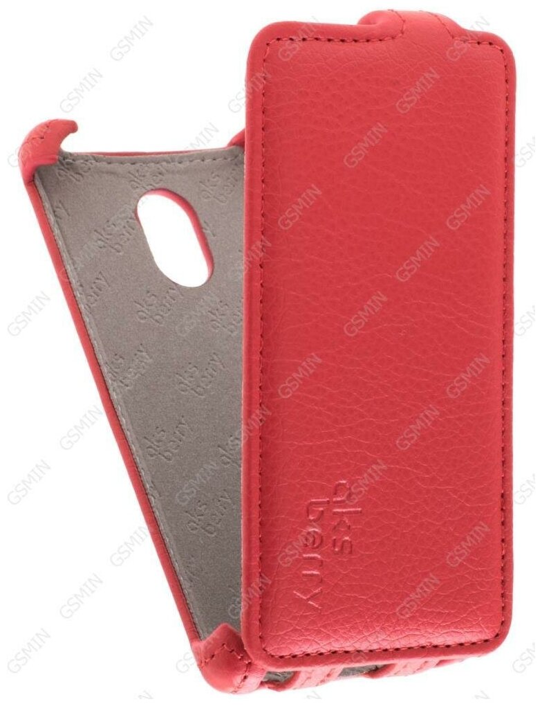 Кожаный чехол для Fly FS402 Stratus 2 Aksberry Protective Flip Case (Красный)