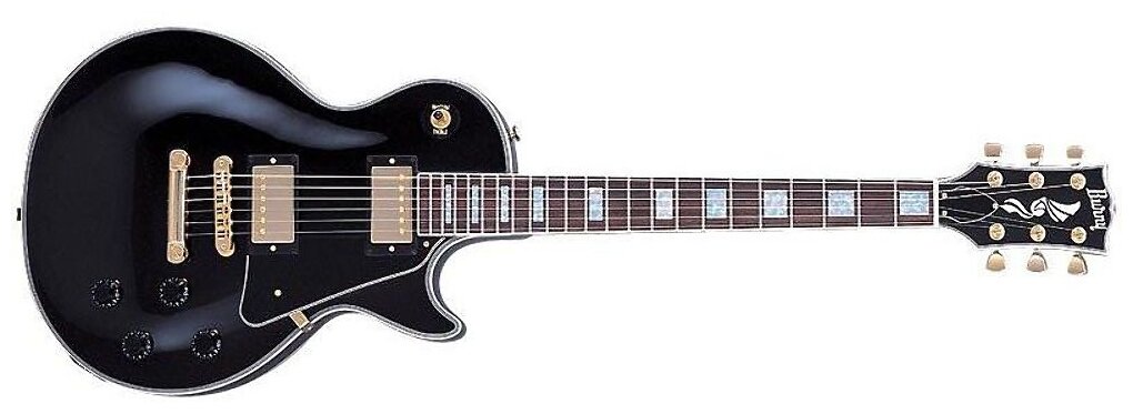 Burny RLC60 BLK LH левосторонняя электрогитара, форма Les Paul, H-H, Tune-o-matic, цвет черный