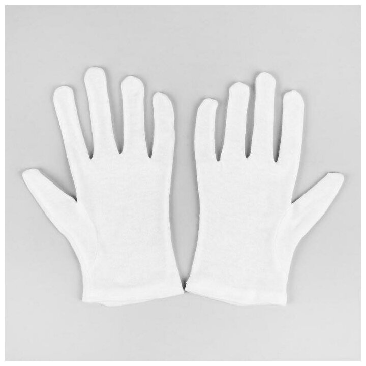 Market-Space Перчатки хлопковые, размер L, пара, цвет белый - фотография № 3