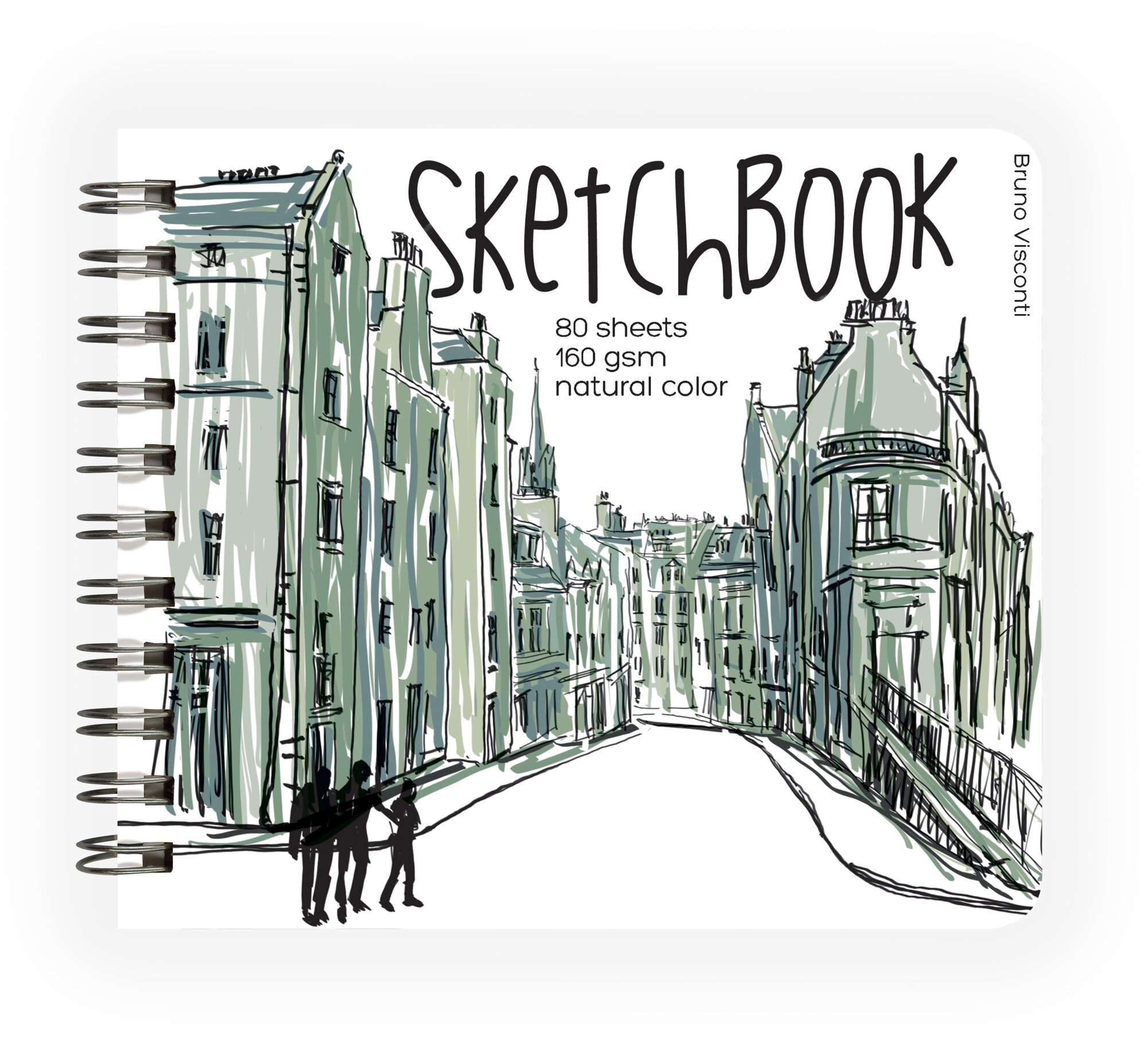 Sketchbook 80 листов, 180х155 мм, гребень, 4 вида (1-550/04) Bruno Visconti - фото №4