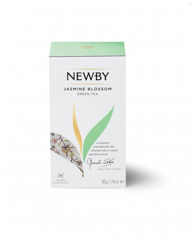 Чай Newby Цветок Жасмина зеленый с жасмином 25 пакетиков - фотография № 1