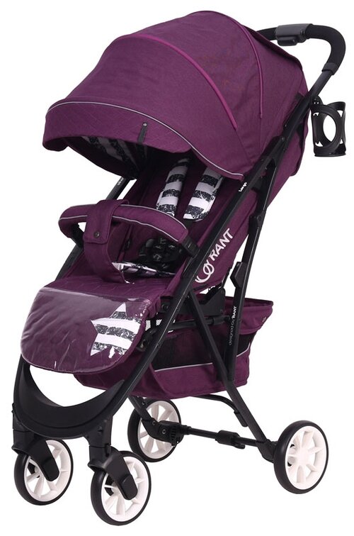 Прогулочная коляска RANT Largo, lines purple, цвет шасси: черный