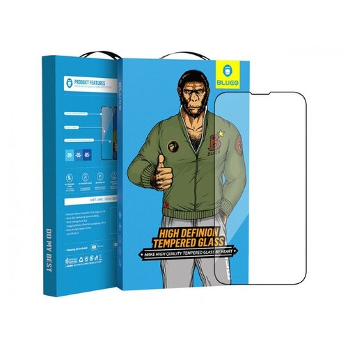 Защитное стекло Blueo 2.5D Silk full cover Narrow (с рамкой) 0.26 мм для iPhone 13 Pro Max/14 Plus с черной рамкой (NPB3-6.7(21))