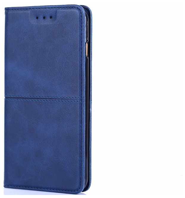 Чехол-книжка MyPads для Honor X10 из качественной импортной кожи прошитый элегантной прострочкой Ретро синий с магнитной крышкой
