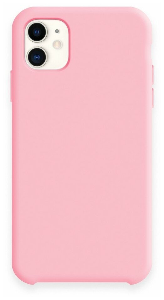 Чехол силиконовый для Apple iPhone 11, чехол для айфона 11 (розовый), с мягким покрытием внутри