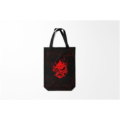 фото Сумка-шоппер / геймерам / cyberpunk 2077 киберпанк самурай/ 31х42 см burnettie