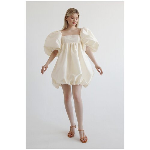 Воздушное корсетное мини-платье KHISMETOVA dress S22-335 Бежевый 44