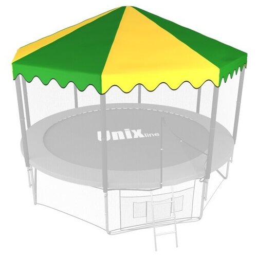 Крыша для батута UNIX LINE 12 ft, зелёный тент для батута 2 44 2 м до 2 м unix line 8 ft rou8 1 шт синий желтый