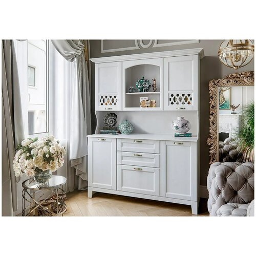 Буфет для кухни Эра-мебели Миф Милано размер 1640 2017 600 цвет белый МДФ 21699₽