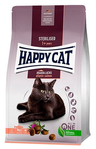 Happy cat Sterilised корм для взрослых кастрированных кошек и котов, с атлантическим лососем - фотография № 12