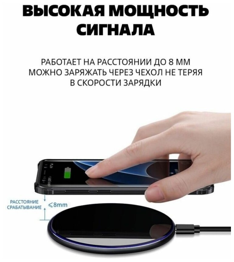 Беспроводная зарядка 20W для iPhone, Android / Grodwell