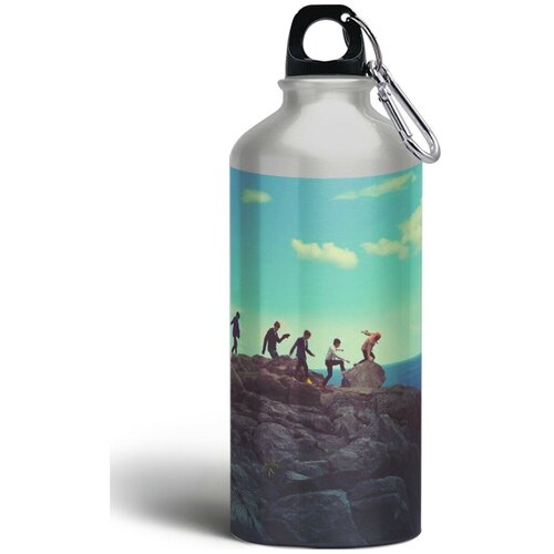 Бутылка спортивная/туристическая фляга музыка BTS бтс (Джимин, Шуга, Намджун) - 8614