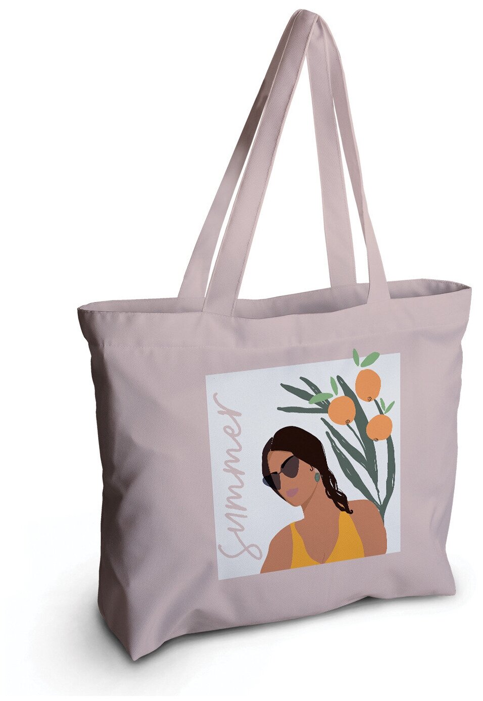 Текстильная женская сумка JoyArty "Девушка в отпуске" на молнии для пляжа и фитнеса - фотография № 5