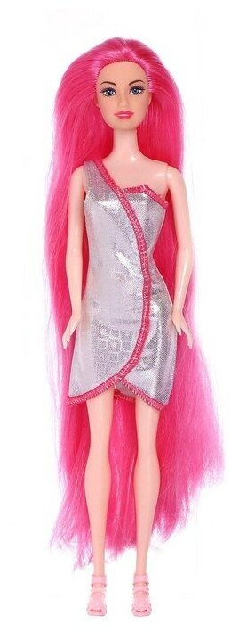 Кукла с трессами «Звезда вечеринки» розовая, в пакете