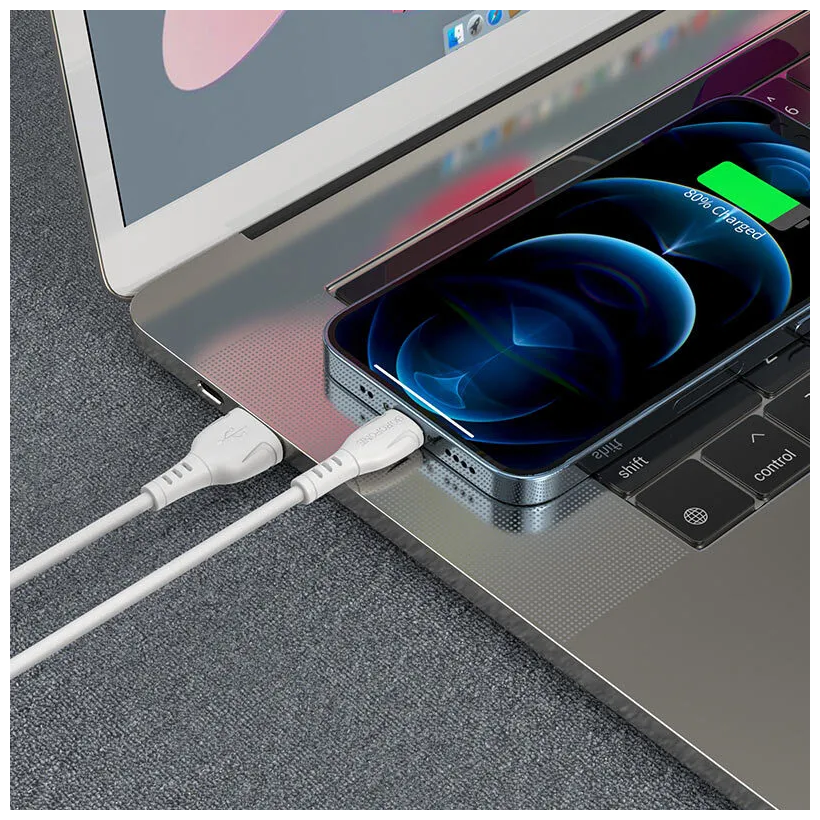 Кабель GERLAX USB Lightning 24А для быстрой зарядки телефона для iPhone iPad AirPods провод для мобильного устройства 1 метр