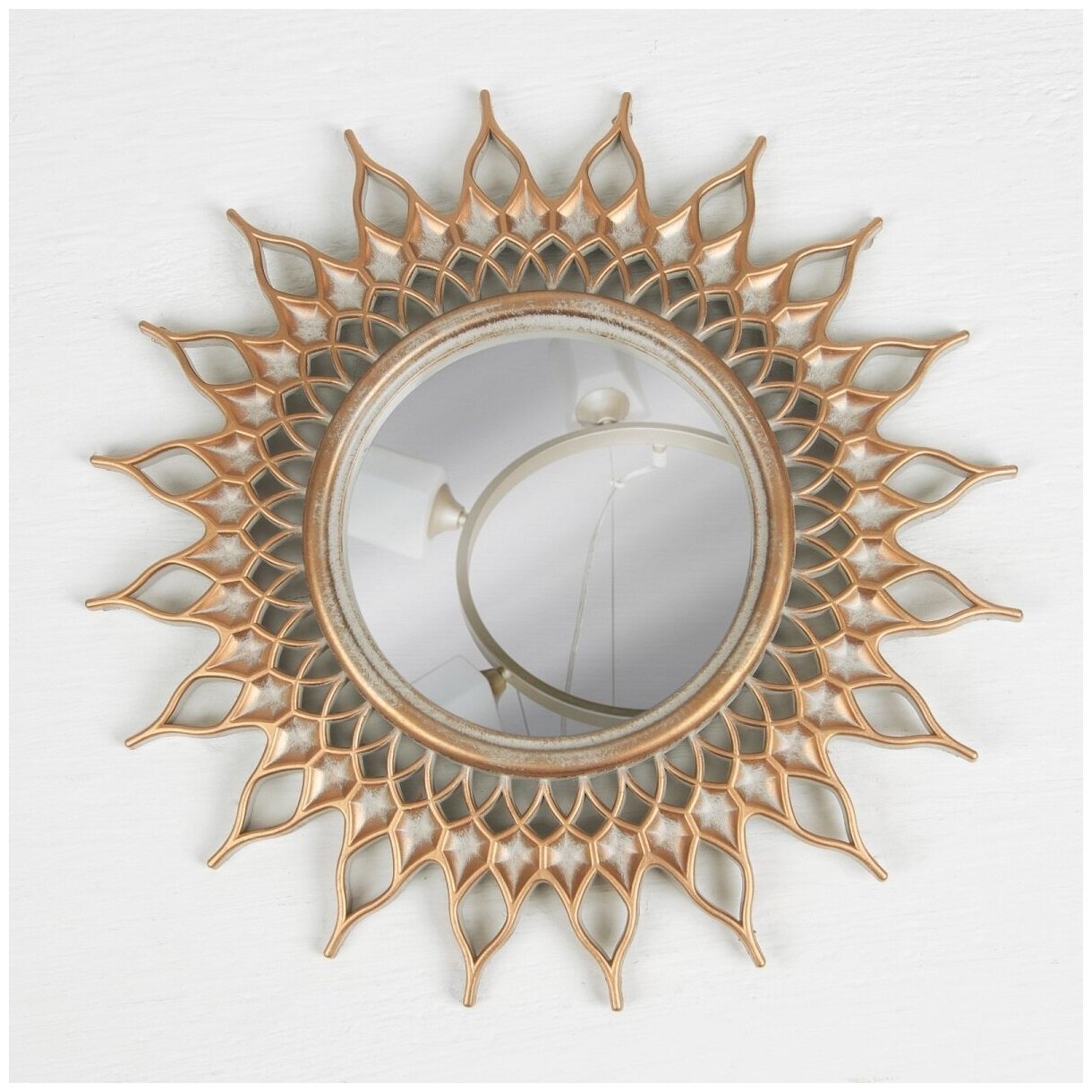 Queen fair Зеркало настенное «Солнце», d зеркальной поверхности 10,5 см, цвет белый - фотография № 3