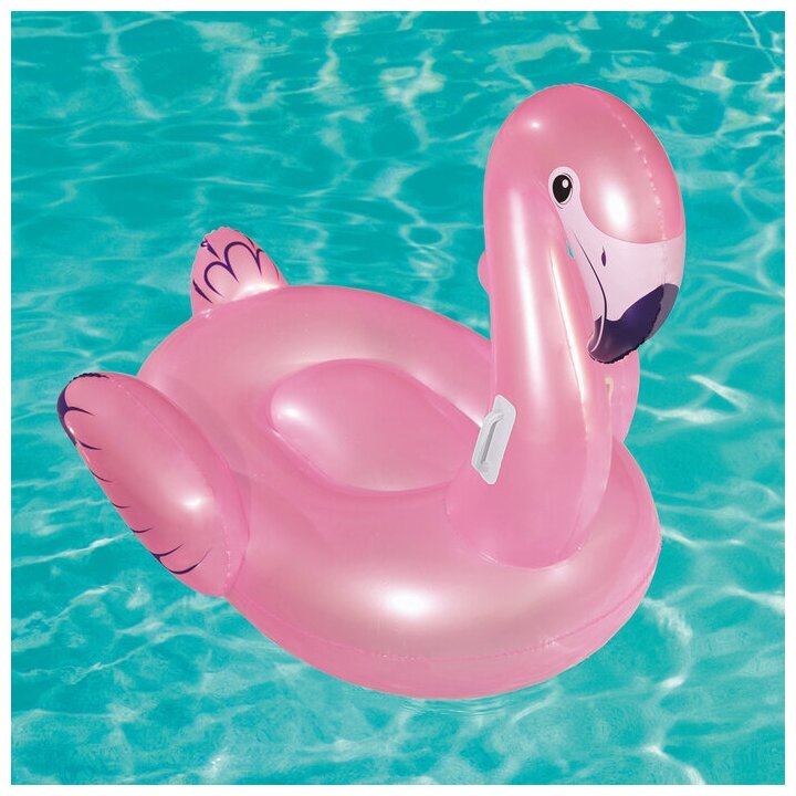 Надувная игрушка Bestway фламинго для катания верхом на воде 127х127 см - фото №2