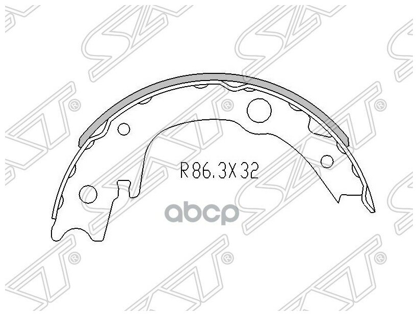 SAT ST-46540-20080 Колодки ручного тормоза TOYOTA WISH/CALDINA/IST/COROLLA ZZE123/LIFAN SOLANO 08-13 L=R (комплект4шт)