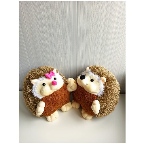 Мягкая плюшевая игрушка Ёжики 25см в комплекте 2 игрушки / ежик мальчик и ежик девочка / лесные ежата