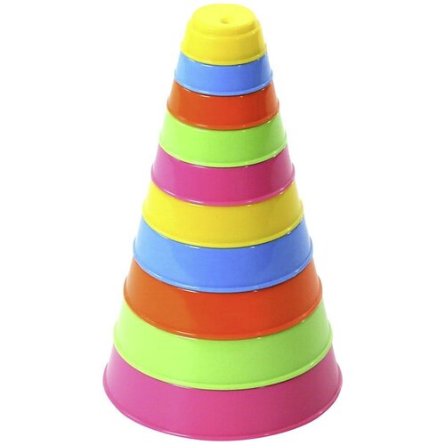 Пирамидка Полесье Занимательная, 10 элементов, H 175 мм