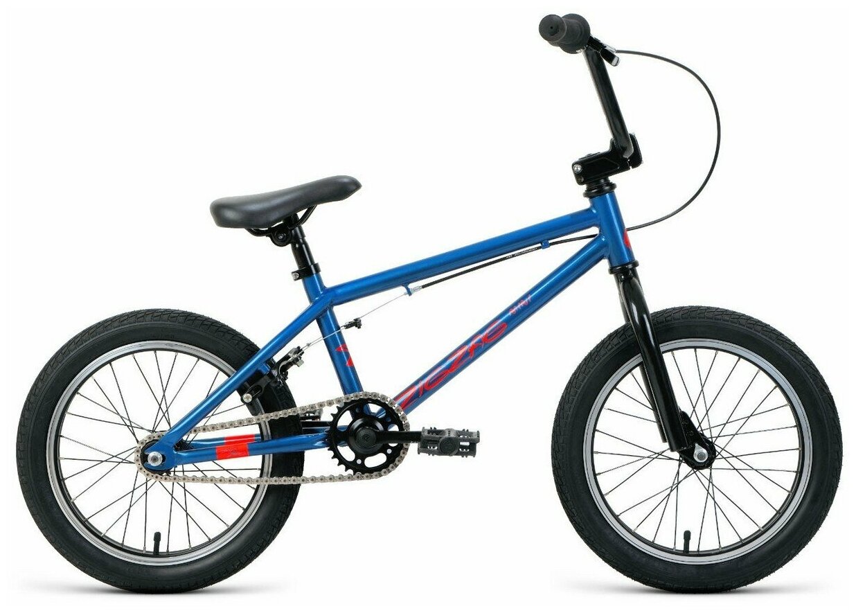 Велосипед FORWARD ZIGZAG 16 (2021) (Велосипед FORWARD ZIGZAG 16 (16" 1 ск. . 15.3") , синий/оранжевый, RBKW1X1C1002)