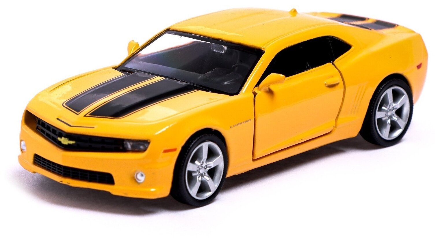 Машина металлическая CHEVROLET CAMARO, 1:32, открываются двери, инерция, цвет жёлтый