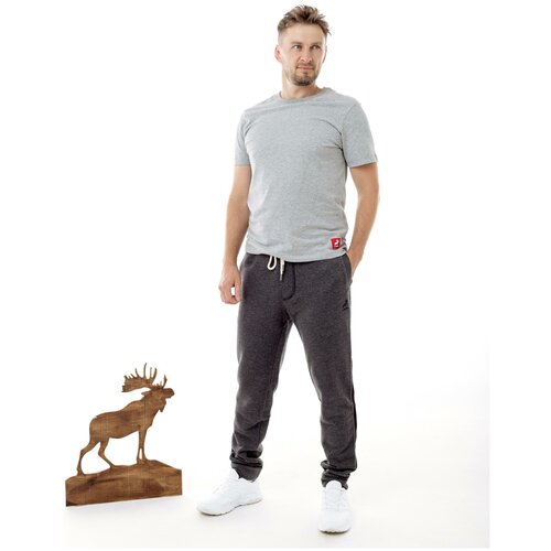 Футболка с лосем мужская серая (XL)