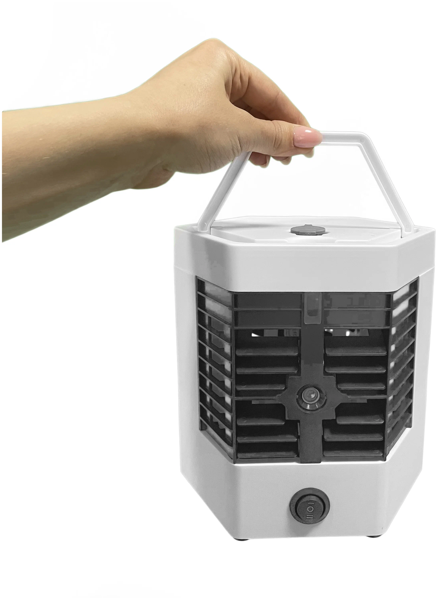 Кондиционер для охлаждения и увлажнения воздуха Haifisch мини, настольный, со сменным охладителем, белый, 17x15x15 - фотография № 4