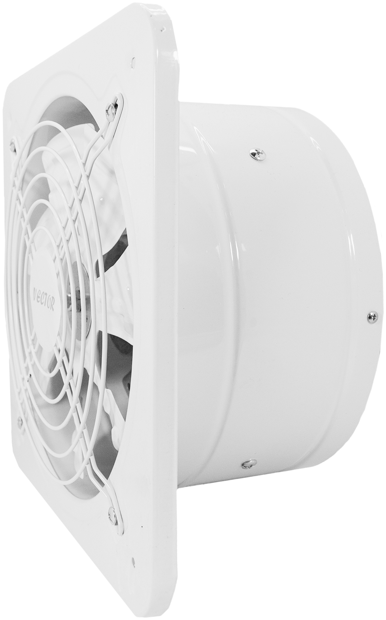 Вентилятор вытяжной промышленный Vector VBS250 с обратным клапаном, воздухообмен 1700 м3/ч, 90Вт, белый - фотография № 2