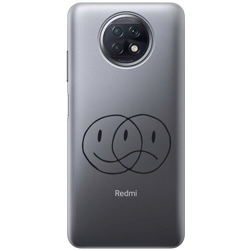 Силиконовый чехол с принтом Two Faces для Xiaomi Redmi Note 9T / Сяоми Редми Ноут 9Т силиконовый чехол на xiaomi redmi note 9t сяоми редми ноут 9т с 3d принтом amazing asters прозрачный