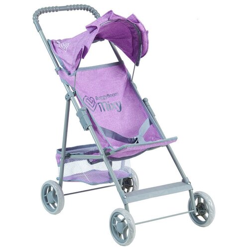 Детская игрушечная прогулочная коляска-трость Amidea для кукол Mixy 8008 с козырьком и корзинкой