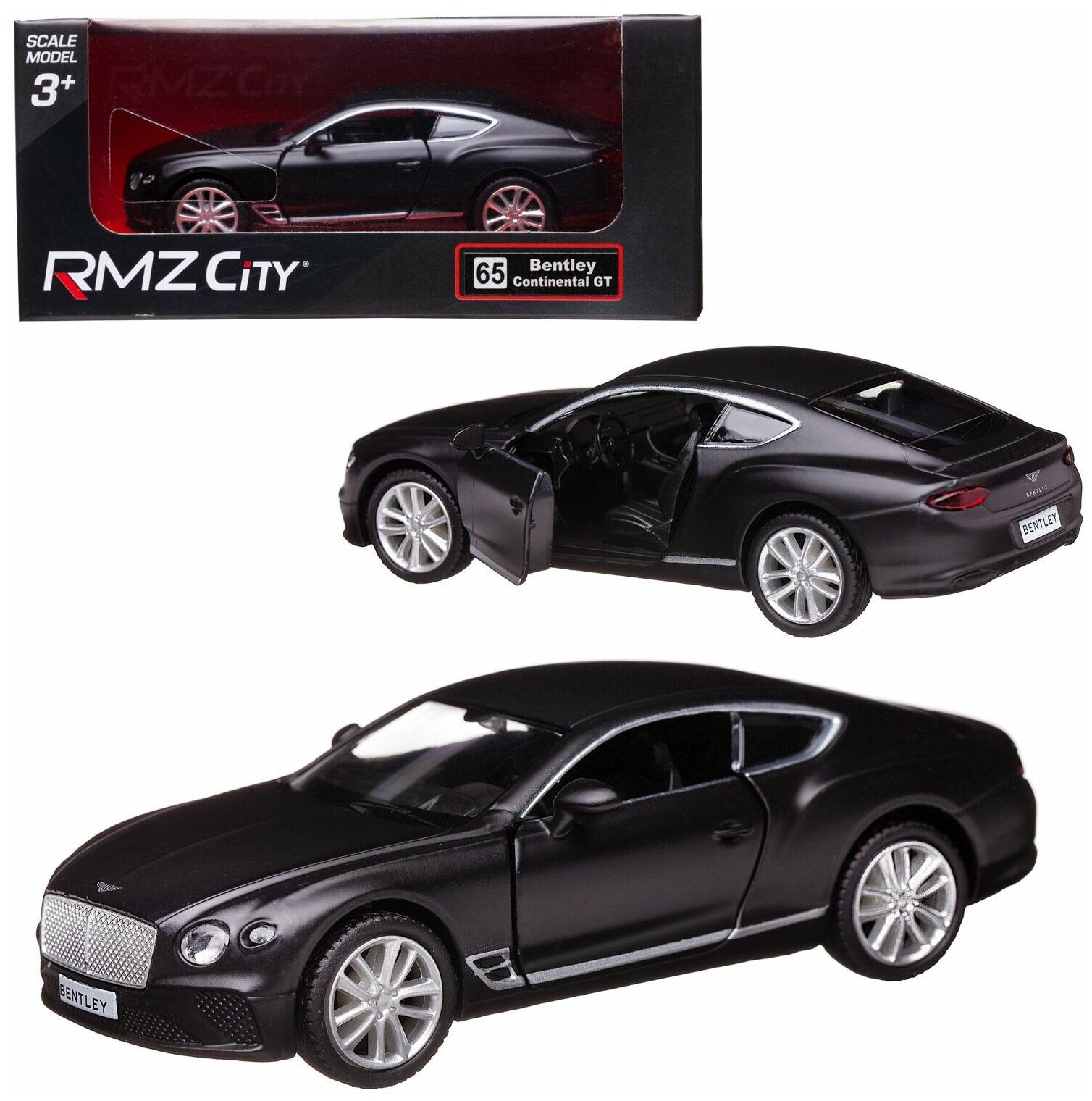 Машинка металлическая Uni-Fortune RMZ City 1:32 The Bentley Continental GT 2018 (цвет черный матовый