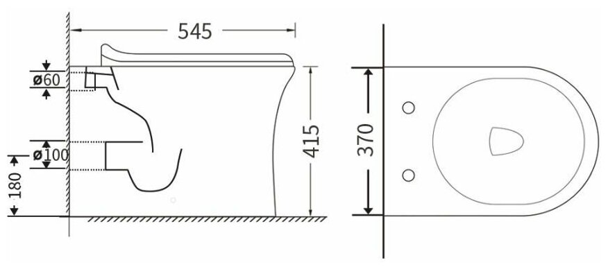 Унитаз напольный пристенный безободковый Agger AT01200 - фотография № 10