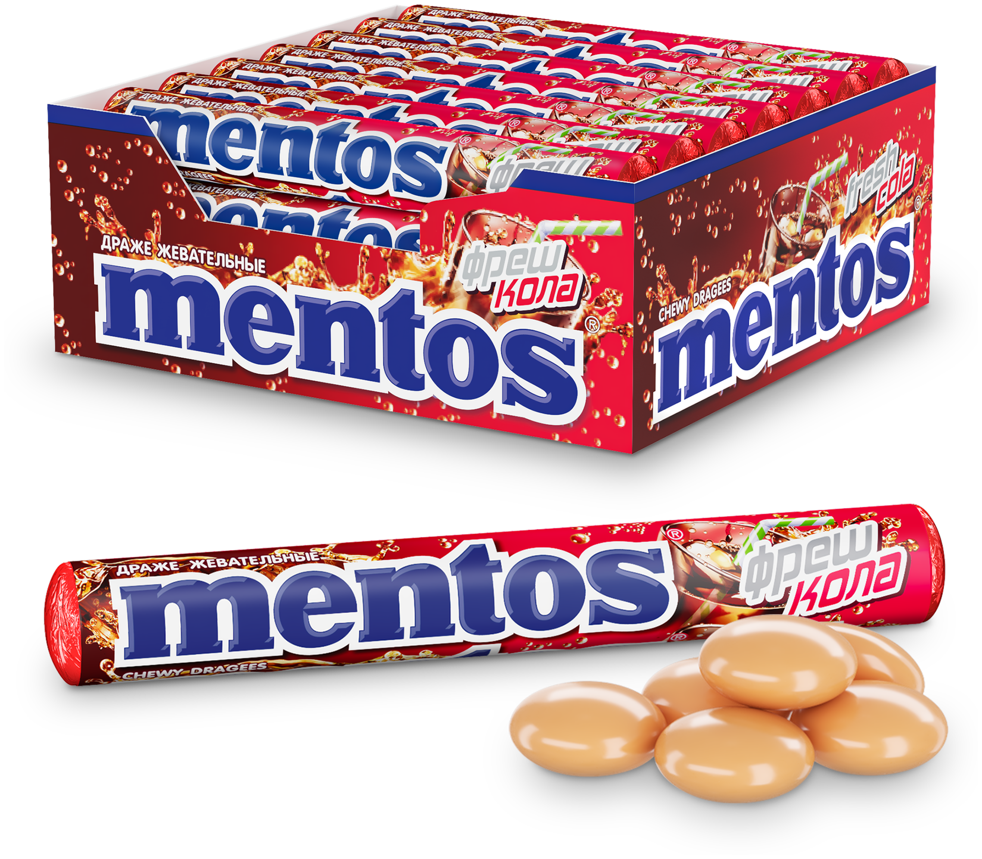 Жевательное драже Mentos Кола, 21 шт.