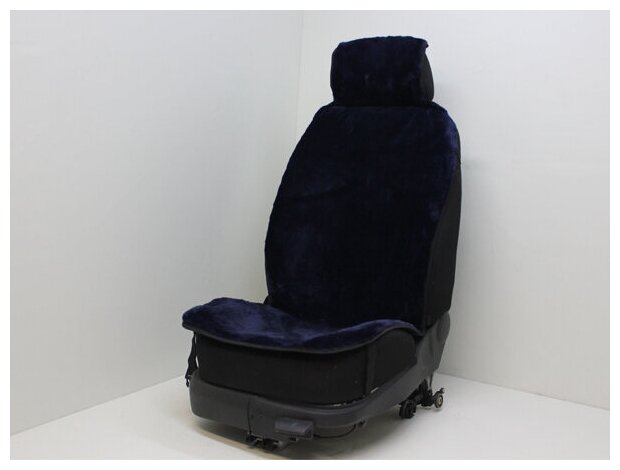 Накидки на сиденья мех синий, на перед. сиденья, 2 шт, тканевая подложка