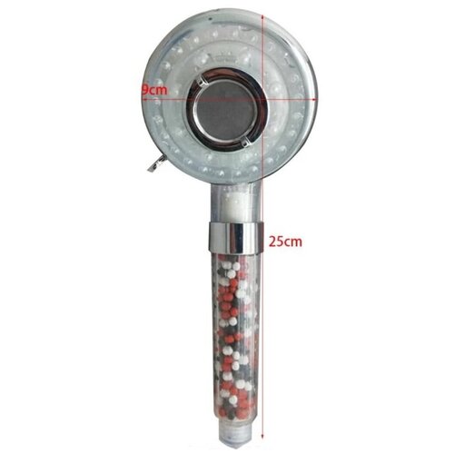 Лейка-ионизатор для душа Led Shower с подсветкой воды (7 цветов), с 3-мя режимами душевой струи и с турмалином (диаметр душевой головки 9 см.)