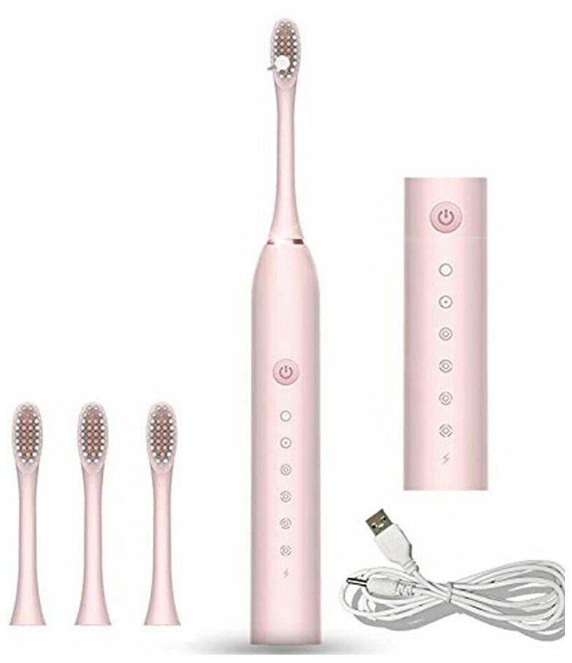 Электрическая зубная щетка SONIC TOOTHBRUSH X-3, розовый