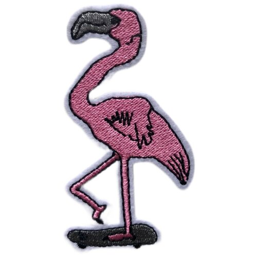 Нашивка Заплатка Шеврон Текстильный патч Flamingos Розовый фламинго