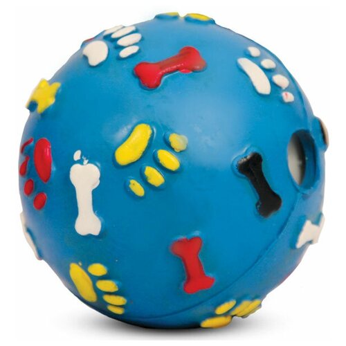 Triol Мяч-погремушка с лапками и каосточками из цельнолитой резины, 8,5см
