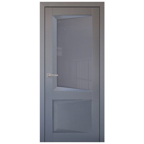 Межкомнатные двери Двери Регионов Двери экошпон Перфекто 108 Серый бархат Стекло
