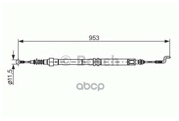 BOSCH 1 987 477 707 (7D0609701A / 7D0609701B / 7D0609701D) трос стояночного тормоза VW Transporter (Транспортер) IV