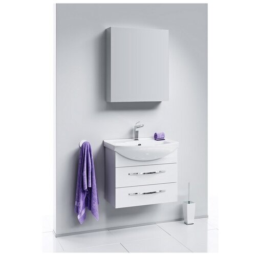Зеркало-шкаф для ванной, AQWELLA МС 60 см цвет белый, МС.04.06